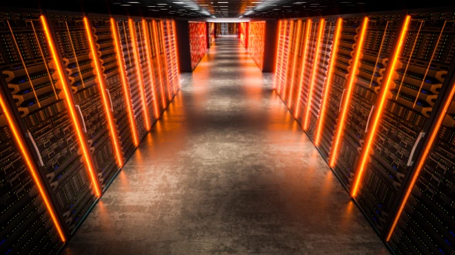 Hall with neon lights