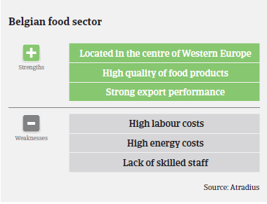 Belgian food sector: strengths and weaknesses